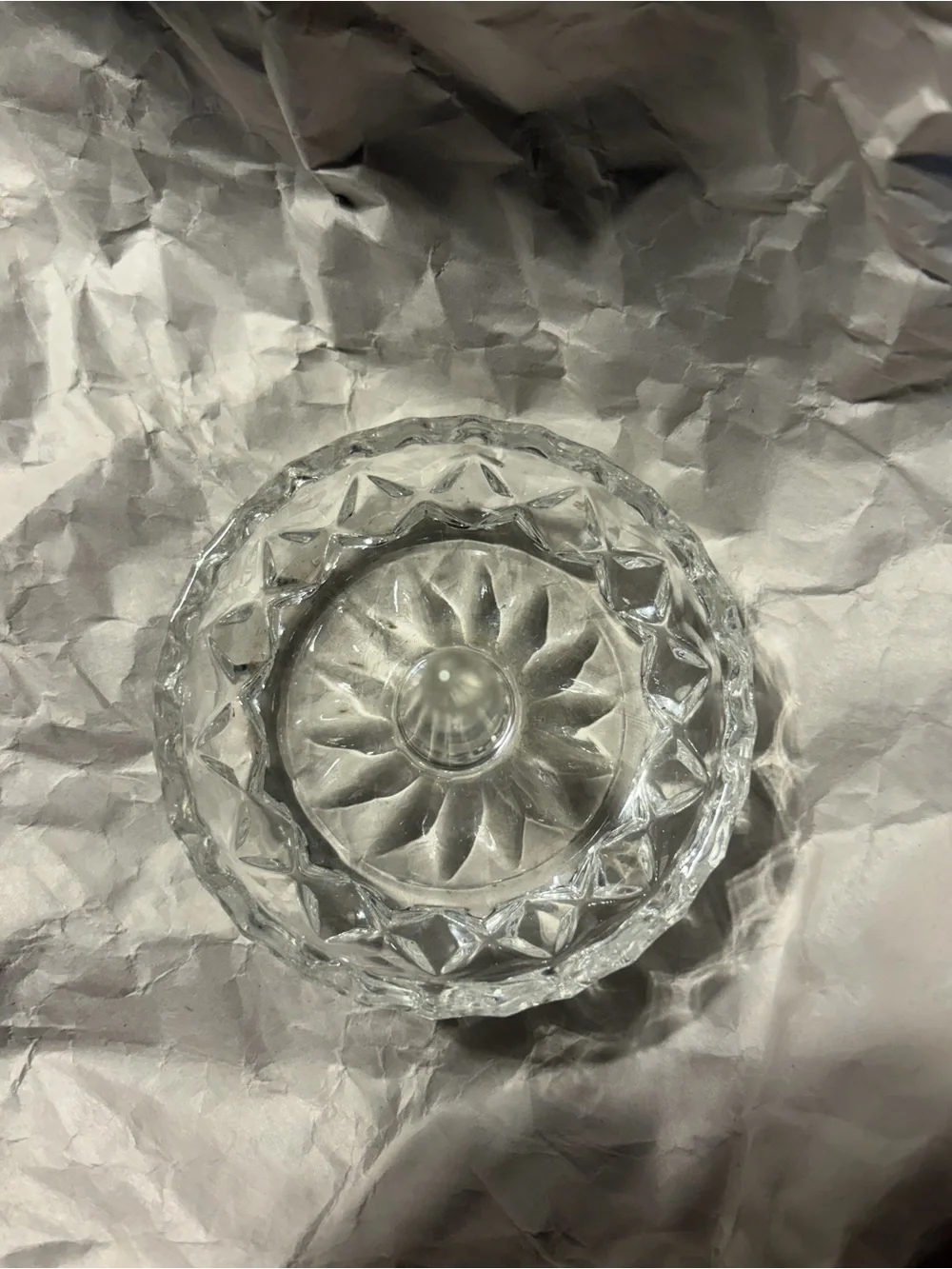 Clear pressed Glass Ring Holder/trinket Dish